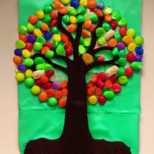 Image similar to the tree of life made up of candy