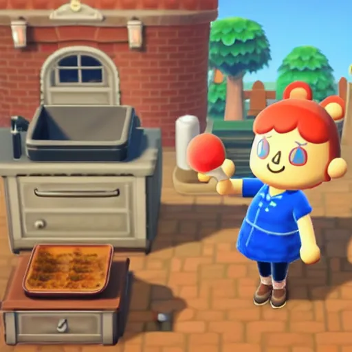 Image similar to baking sourdough in animal crossing for switch