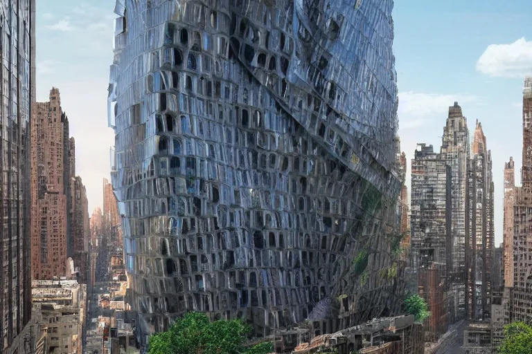 Prompt: high quality 3 d dreamscape! biomorphic tom cruise building in the middle of new york city!!, kalighat highly detailed, cinematic smooth, stephen shore & john j. park, soft morning light, wide shot, high angle, uhd 8 k, deep focus