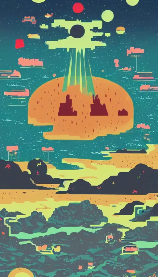 Image similar to the end of the world, by kurzgesagt,