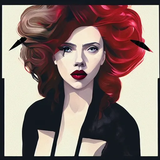 Image similar to Scarlett Johansson as Black Widow profile picture by Sachin Teng, asymmetrical, Organic Painting , Matte Painting, geometric shapes, hard edges, graffiti, street art:2 by Sachin Teng:4