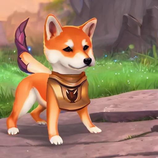 Prompt: shiba inu as a league of legends character