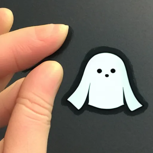 Prompt: cute chibi ghost sticker, by studio ghibli