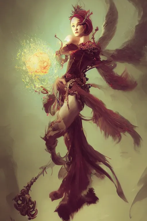 Prompt: beautiful girl necromancer, witch - doctor covered with velvet exploding into organic velvet, angels, 3 d render, hyper realistic detailed portrait, holding mace, ruan jia, wlop. scifi, fantasy, magic the gathering, hyper detailed, octane render, concept art, peter mohrbacher