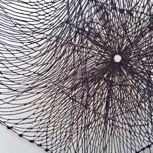 Prompt: Liminal space in outer space, string art