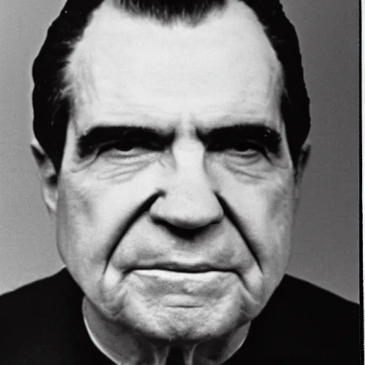 Prompt: mugshot of Richard Nixon