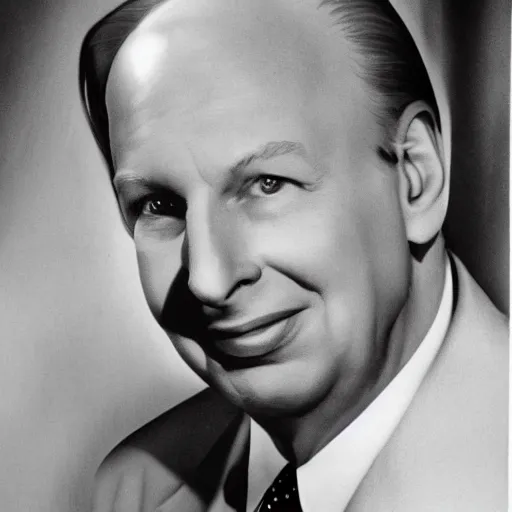 Prompt: L Ron Hubbard in a life raft