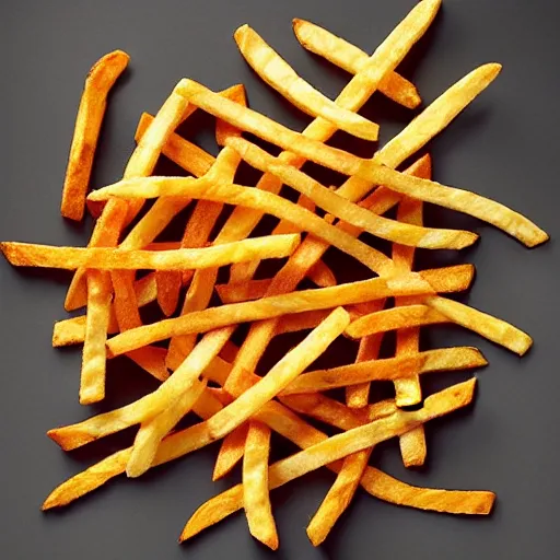 Image similar to ( ( stephen fry ) ) is [ made of ] [ french fries ] hybrid intercross mix