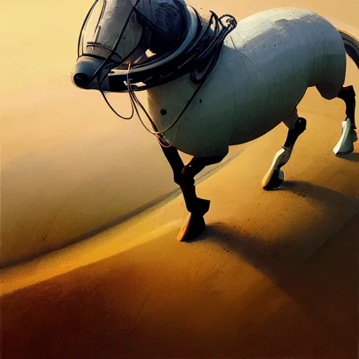 Prompt: spherical horse in vacuum, hyperrealism, no blur, 4 k resolution, ultra detailed, style of ron cobb, adolf hiremy - hirschl, syd mead, ismail inceoglu, rene margitte