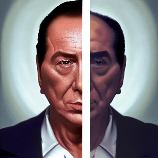 Prompt: Silvio Berlusconi by Gottfried Helnwein