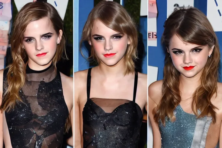 Image similar to emma watson and taylor swift and selena gomez swim together. perfect faces.