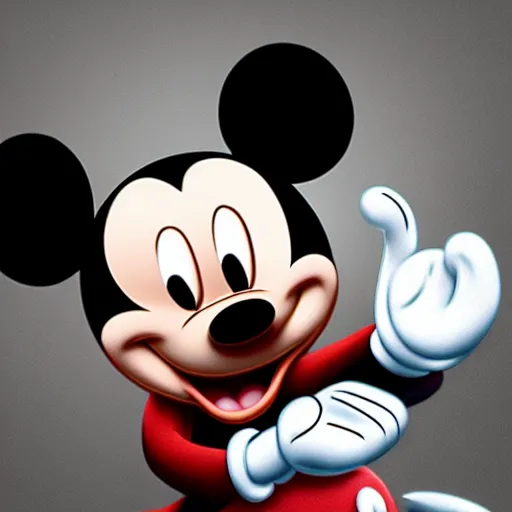 Prompt: mickey mouse possessed by a horrific demon, terror, scary, unsettling, high quality, high resolution