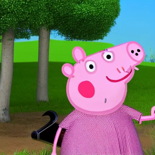 Image similar to a 3 d version of peppa pig, cgi, ultra high quality, 8 k