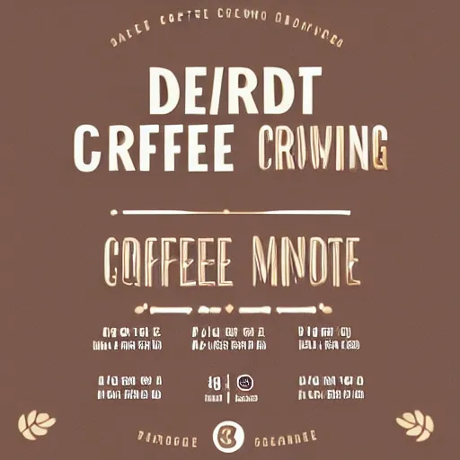 Image similar to square shaped flyer design for a coffee bean roasting company, layout design, dark brown and beige colour palette, template layout