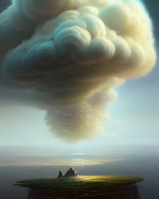 Image similar to a hyper - detailed 3 d render like a oil painting of venusian cloud farming, surrealism!!!!! surreal concept art, lifelike, photorealistic, digital painting, aesthetic, smooth, sharp focus, artstation hd, by greg rutkowski, bruce pennington, valentina remenar and asher duran,