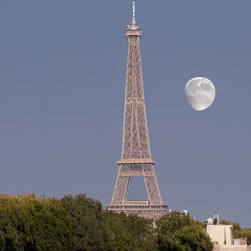 Image similar to Elon Musk sending the Eiffel tower to the moon as a rocket ship, trending photograph, 8k UHD