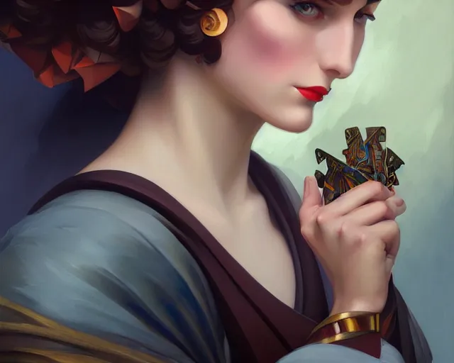 Image similar to photography of tamara lempicka, deep focus, d & d, fantasy, intricate, elegant, highly detailed, digital painting, artstation, concept art, matte, sharp focus, illustration, hearthstone, art by artgerm and greg rutkowski and alphonse mucha