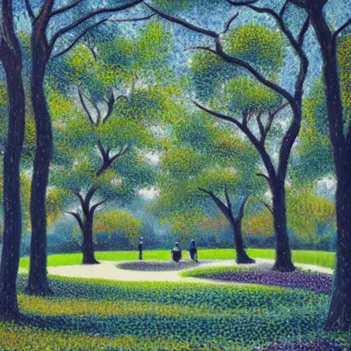 Image similar to Central park, Pointillism, Central park new york city, trending on artstation