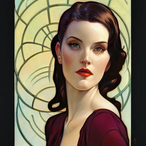 Image similar to a streamline moderne painting in the style of donato giancola, and in the style of charlie bowater, and in the style of alphonse mucha. symmetry, smooth, sharp focus, semi - realism, intricate detail.