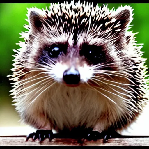 Image similar to “a hedgehog mixed with a raccoon”