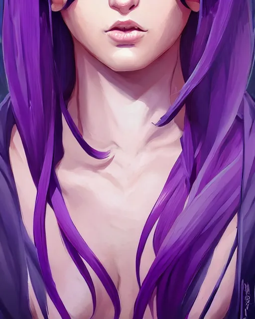 Prompt: beautiful female purple hair tattoo symmetrical face eyes full length fantasy art Video game icon, 2d game art gta5 cover , official fanart behance hd artstation by Jesper Ejsing, by RHADS, Makoto Shinkai and Lois van baarle, ilya kuvshinov, rossdraws