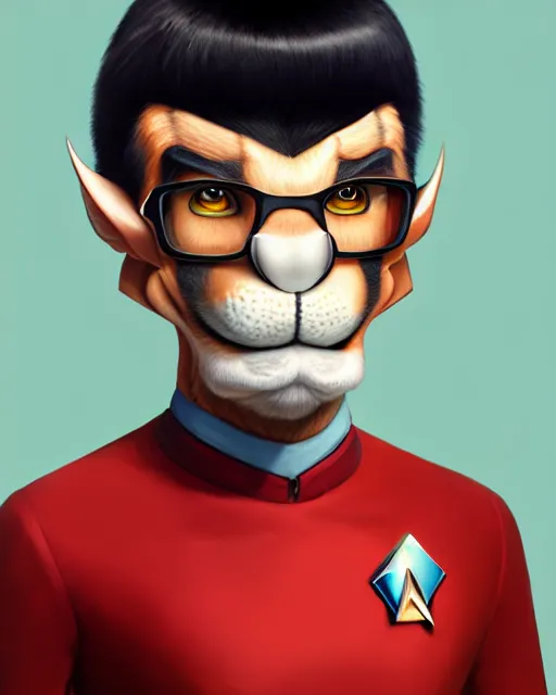 Prompt: character concept art of a male anthropomorphic spock furry | | cute - fine - face, pretty face, key visual, realistic shaded perfect face, fine details by stanley artgerm lau, wlop, rossdraws, james jean, andrei riabovitchev, marc simonetti, and sakimichan, trending on artstation