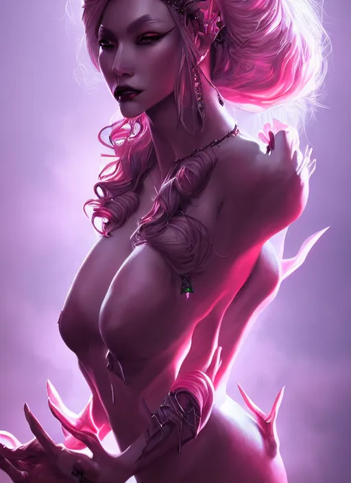 Image similar to ! dream queen of darkness, highly detailed, artgerm style, artstation, soft light, sharp focus, illustration, character design, concept art