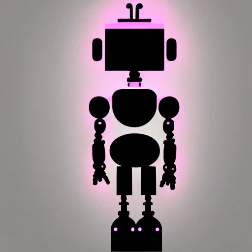 Image similar to beautiful robot humanoid, black and pink tones