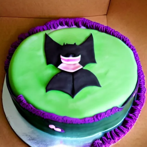 Prompt: bat birthday cake for girls,