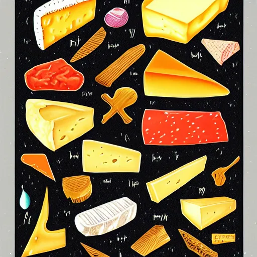 Prompt: cheese shower, illustration, digital art 4 k, detailed