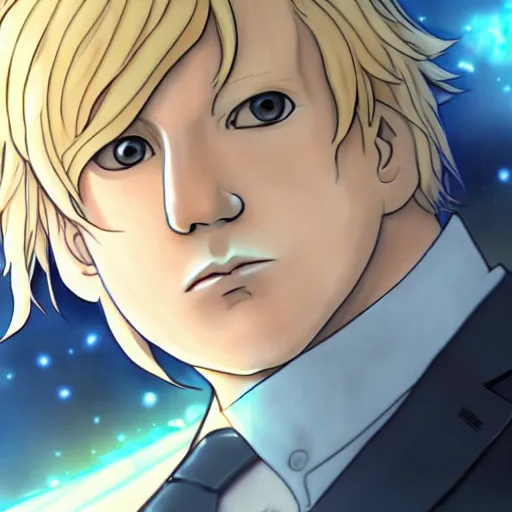 Prompt: portrait of boris johnson the arsonist, anime fantasy illustration by tomoyuki yamasaki, kyoto studio, madhouse, ufotable, comixwave films, trending on artstation