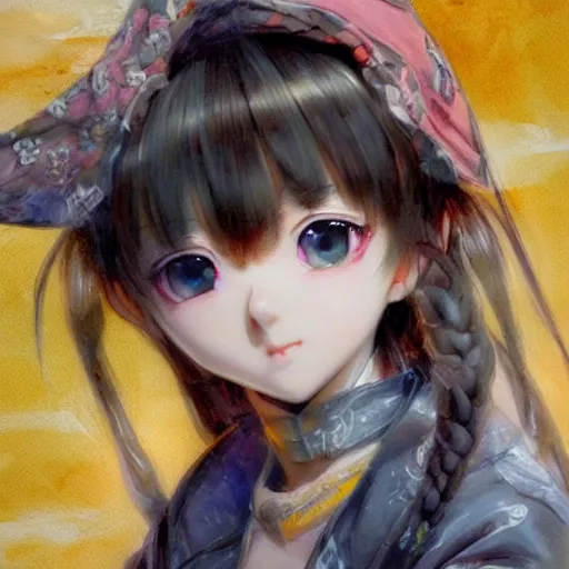 Image similar to dynamic composition, motion, ultra-detailed, incredibly detailed, a lot of details, amazing fine details and brush strokes, colorful and grayish palette, smooth, HD semirealistic anime CG concept art digital painting, watercolor oil painting of a young C-Pop idol girl, by a Chinese artist at ArtStation, by Huang Guangjian, Fenghua Zhong, Ruan Jia, Xin Jin and Wei Chang. Realistic artwork of a Chinese videogame, gradients, gentle an harmonic grayish colors.