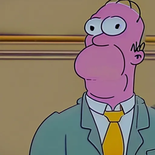 Image similar to A still of Homer Simpson in Joker (2019)