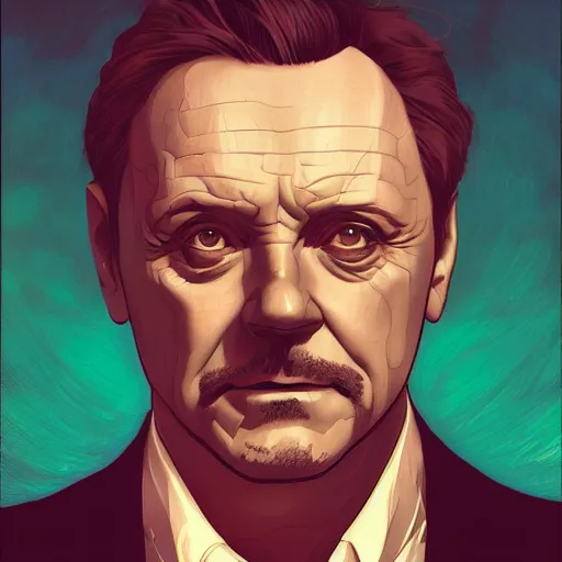 Prompt: Anthony Hopkins as Tony Stark, ambient lighting, 4k, alphonse mucha, lois van baarle, ilya kuvshinov, rossdraws, artstation