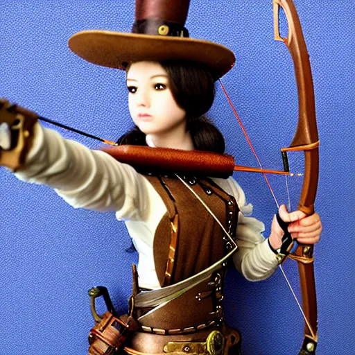 Prompt: photo of a beautiful steampunk archer, highly detailed, 8k, award winning