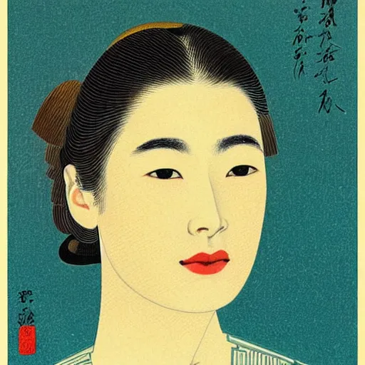 Prompt: “ rosamund pike portrait by ikenaga yasunari and ayana otake and ko rakusui, 6 0 s poster, drawing, realistic, sharp focus, japanese, dreamy, nostalgia, faded, golden hues, floral clothes ”