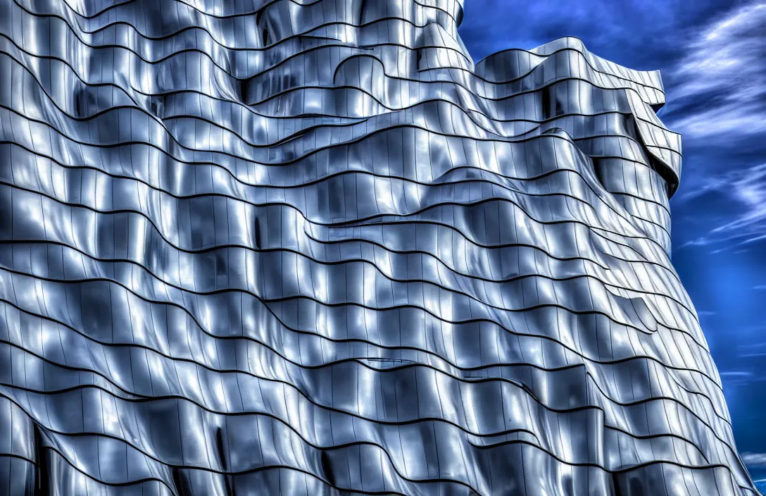 Image similar to the rules of proportion, scale, and perspective are disregarded the rules of proportion, scale, and perspective are disregarded work of art blacklight photography building by frank gehry