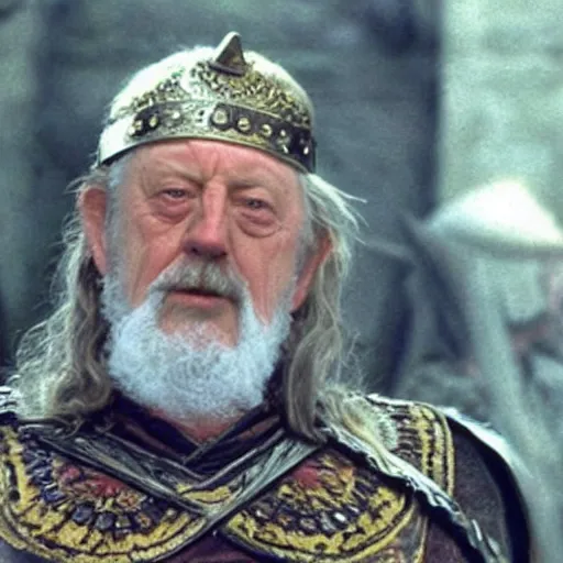 Image similar to theoden king of rohan wearing sombrero