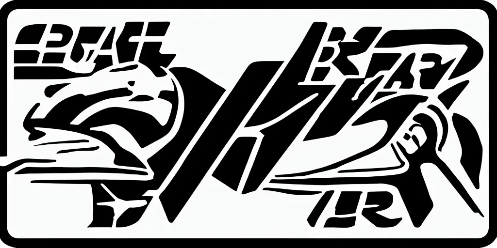 Prompt: brahp logo in black and white, automotive racing theme, grungy, modern, vector, readable, suitable for a sticker