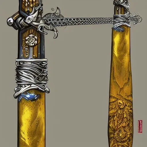 Image similar to skofnung, legendary viking sword, energy sword, science fiction, magic item, d & d, concept art,