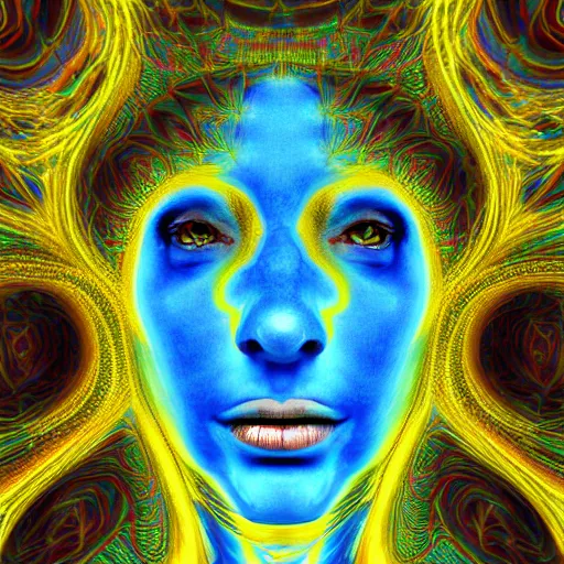 Prompt: hyperrealistic psychedelic nightmare fractal face render in style of laura borealisis | 4 k
