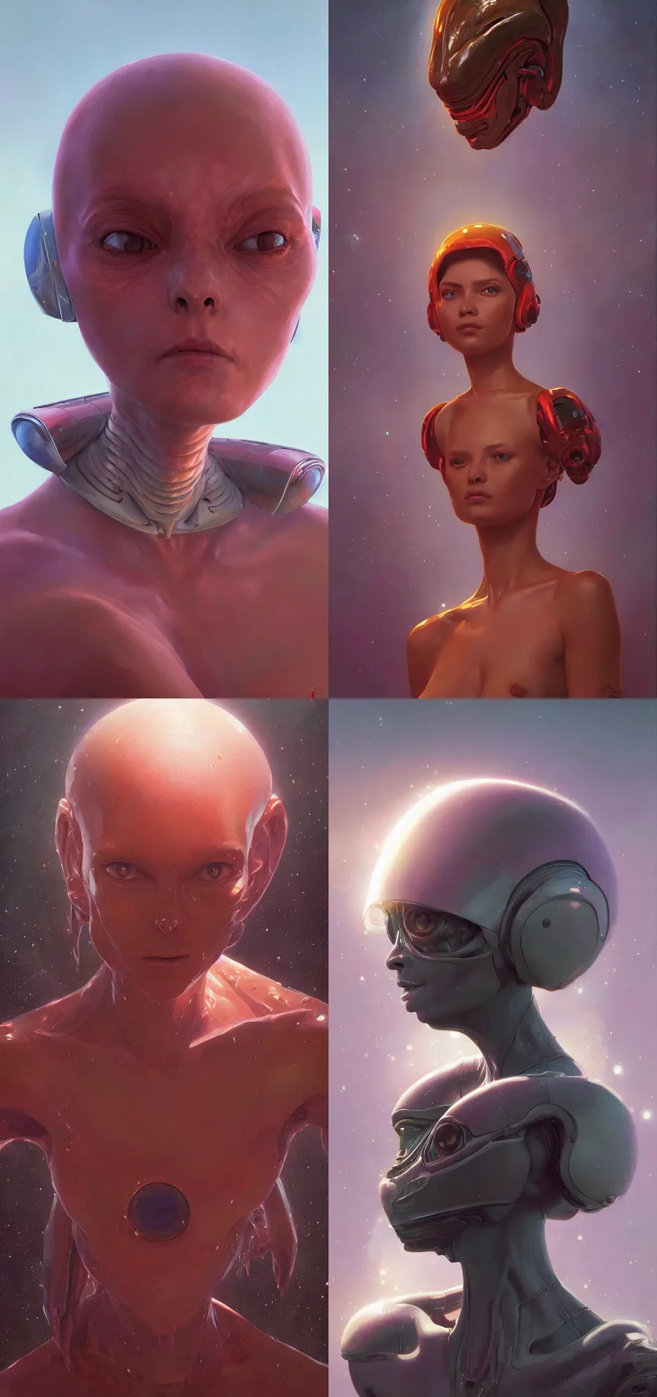 Prompt: A ultradetailed beautiful portrait of a alien of proxima centauri, Oil painting, by Ilya Kuvshinov, Greg Rutkowski and moebius, alien art