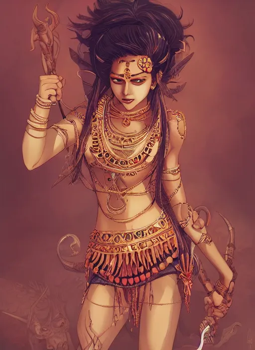 Prompt: beautiful indian figure, light brown skin, crop top and shorts, venitian era, demonic eyes, extremely detailed, sharp focus, smooth, digital illustration, by rossdraws, frank franzzeta