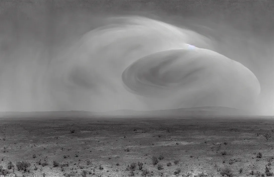 Image similar to cloud of dust rolling in horrific photograph of the dust bowl by ansel adams captured with phase one iq 3 1 0 0 mp digital back. post - processing photoshop excellence