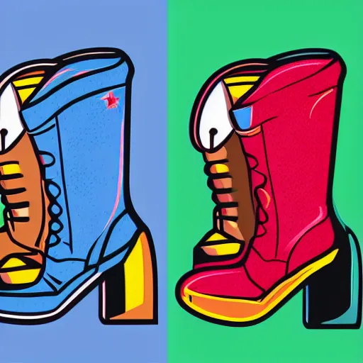 Image similar to i'll knock ya boots, digital art, iconic icon, 2 d vector logo, cartoon, t - shirt design