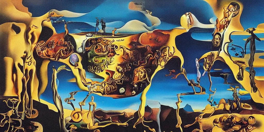 Image similar to the world between death and life, surrealistic detailed painting, by damien gilley and salvador dali