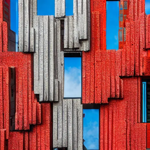 Image similar to the buildings of london made from fresh tomato slices. urban atmosphere. high quality 8 0 mm photography.