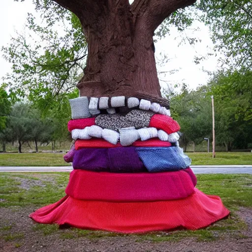 Prompt: a tree made of socks