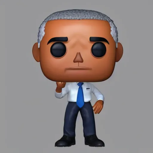 Image similar to full body 3d render of barack obama as a funko pop, studio lighting, white background, blender, trending on artstation, 8k, highly detailed