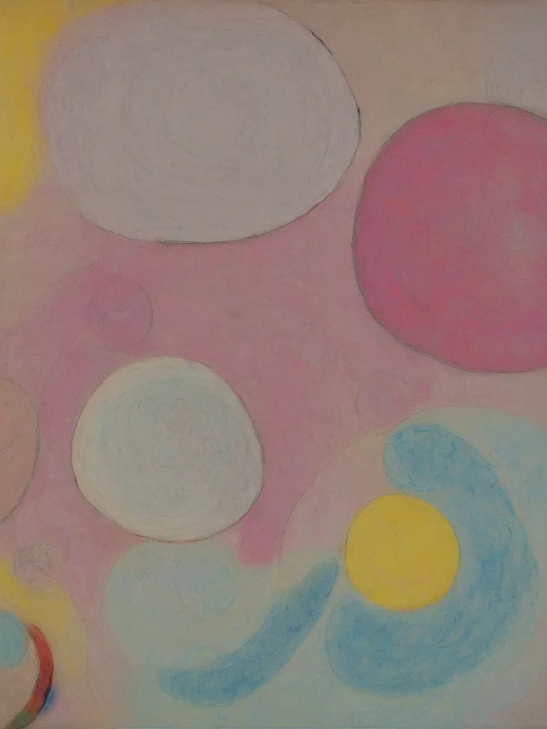 Image similar to abstract painting by hilma af klint, art decor, pastel color scheme,